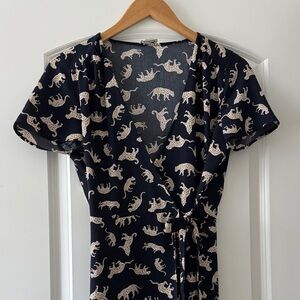 J Crew Tiger Print Wrap Dress